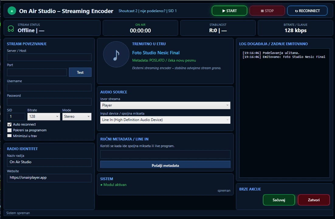 Streaming encoder